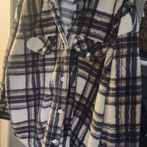 Terra & Sky Black and Cream Checkered Jacket